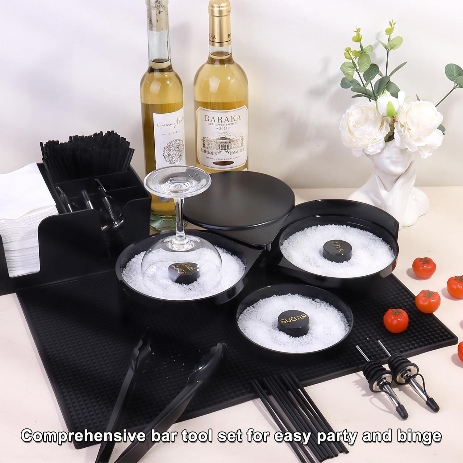 3-Tier Bar Glass Rimmer & Bartending Accessory Kit