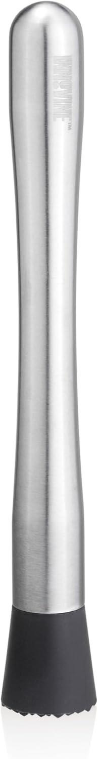 Stainless Steel Muddler with Non-Scratch Plastic Foot, Set of 1